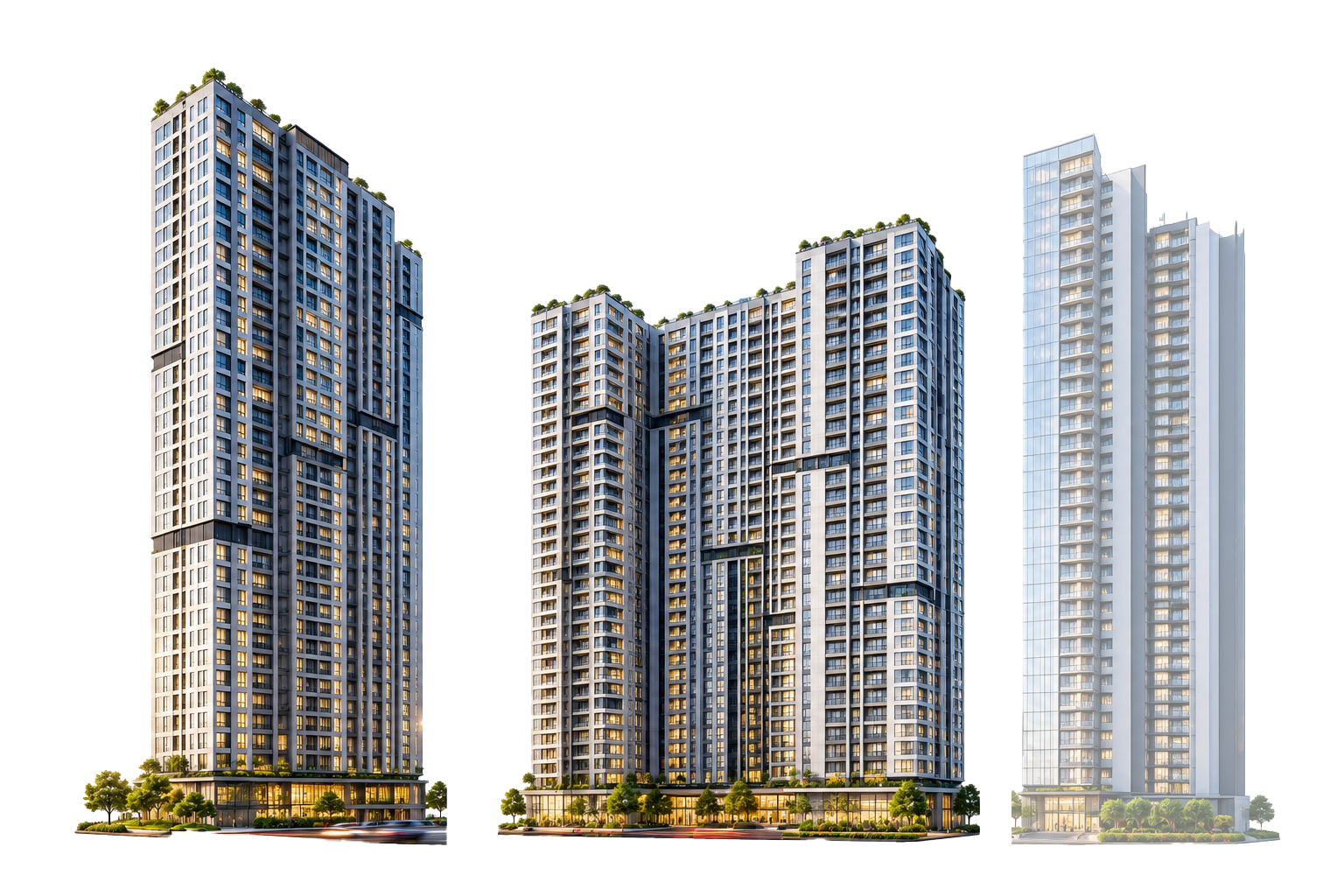 Phối cảnh tòa NOXH1 - NOXH2