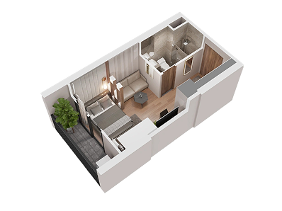 Mặt bằng căn điển hình studio